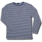 View Item New Retro Long Sleeve Stripe T Shirt Navy Blue White 